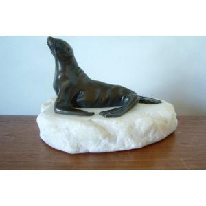 Sea Lion In Bronze, Unsigned, Early 20th Century