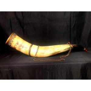 19th Century Drinking Horn Or Ornamental Horn