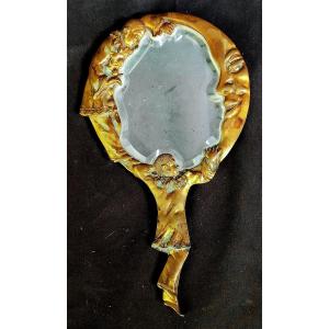 Pierrot Bronze Hand Mirror, 19th Century