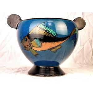 Jérôme Massier (1850-1926): Garden Planter With Handles, Vallauris