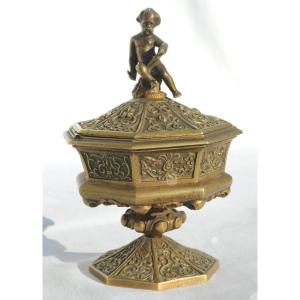 Jewelry Box, Napoleon III Period, Gilt Bronze, Renaissance Style, Gothic, 19th Century, Casket