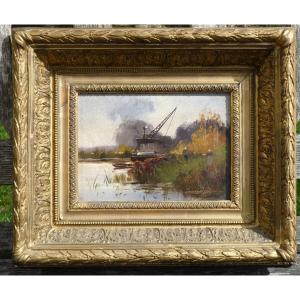 Oil On Panel Signed Eugene Galien-laloue (1854-1941), 19th Century Riverside Scene