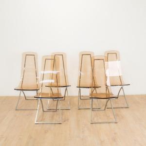 Ch4 Chairs Attributed To Edmond Vernassa, 1970s, Set Of 6