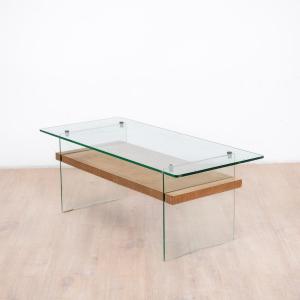 Tempered Glass Coffee Table By André Monpoix, 1950