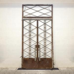 Monumental Art Deco Wrought Iron Gate, France, 1930