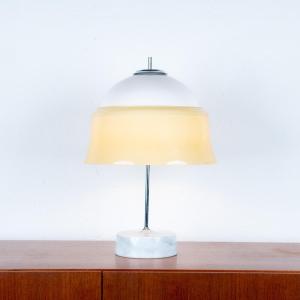 Table Lamp In Opaline Glass And Marble, France, 1960