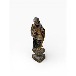 German Bishop In Carved Wood, 18th Century