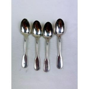 Set Of 4 Christofle Moka Spoons Versailles Model