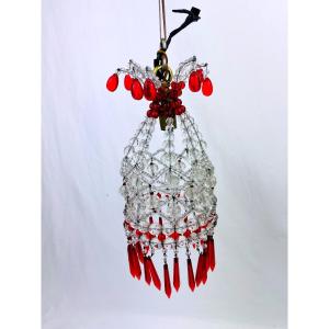 Old Small Pendant Light With Tassels, Chandelier With Tassels
