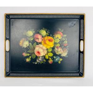 19th Century Painted Sheet Metal Serving Tray