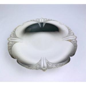 Footed Bowl, Compotier, Art Nouveau Centerpiece In Silver Metal, Orfèvrerie Phenix