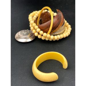 Cuff Bracelet, Open Bangle In Ivory