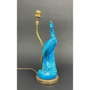 Phoenix Chinese Blue Porcelain Lamp Base