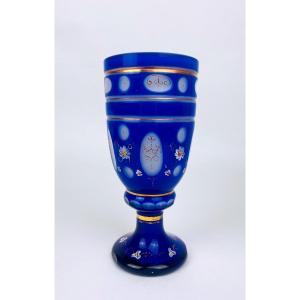 Chalice, Bohemian Crystal Vase Blue No.2