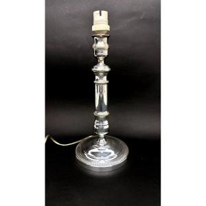 Silver-plated Bronze Candle Holder Mounted As A Lamp