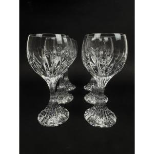 Baccarat, Set Of 6 Masséna Model White Wine Glasses