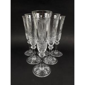 Saint-louis, Tommy Model, Set Of 6 Champagne Flutes