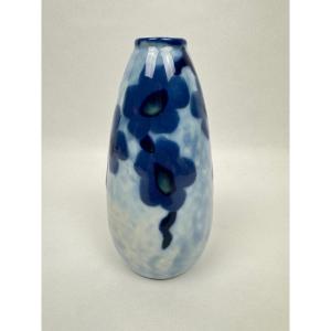 Tharaud Limoges – Blue Vase With Flambé Decoration No. 4