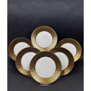  F. Legrand Limoges, Set Of 6 Dessert Plates