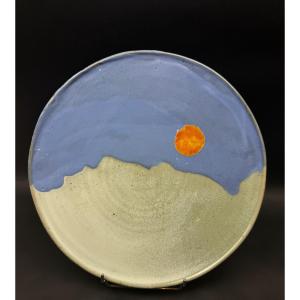 Large Ceramic Dish In The Style Of Gilbert Valentin