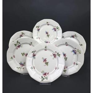 Set Of 6 Sarreguemines Dinner Plates, Bermudes Model – Circa 1950