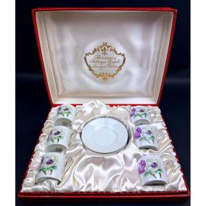 Set Of 6 Limoges Porcelain Coffee Cups, Ancienne Fabrique Royale