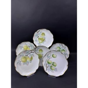 Rc Kronach Bavaria Set Of 6 Dessert Plates, Fruit Auguste Viktoria