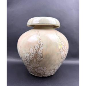 Camille Tharaud, Limoges, Amaranth-shaped Vase With Hemmed Neck