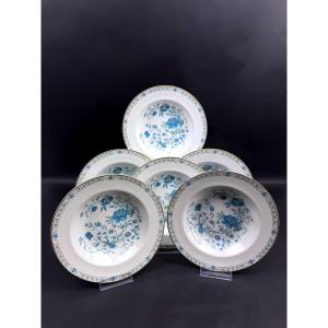 Set Of 6 Haviland Limoges Nankin Pattern Soup Plates 
