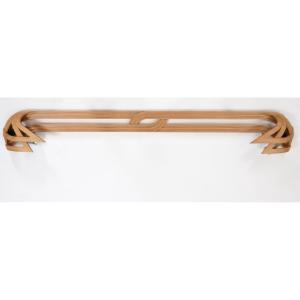 Vincent Gonzalez: Carved Curved Wood Wall Light From The 1970s