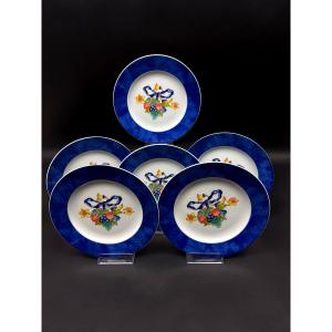 Bernardaud, Set Of 6 Dessert Plates, Borghese Pattern