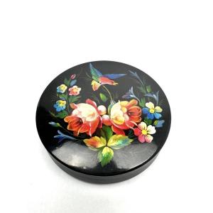 Palekh Lacquer Box, Ussr, Flowers And Bird In Flight