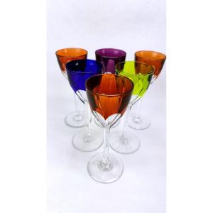 Set Of 6 Rhine Wine Glasses, Baccarat Genova Model 2367.013