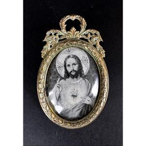 Small Louis XVI Style Gilt Bronze Photo Frame 