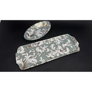 Geneviève Lethu Cipango Model, Rectangular Dish And Serving Dish In Limoges Porcelain