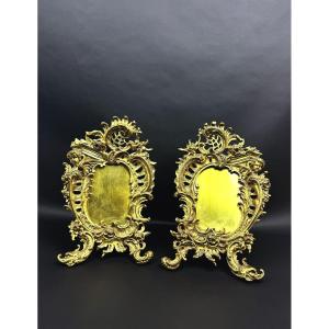 Pair Of Louis XV Style Gilt Bronze Photo Frames