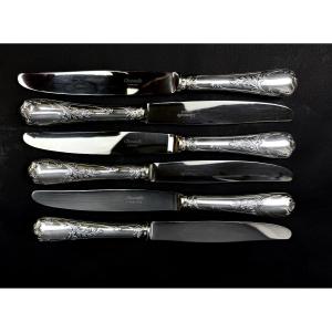 Set Of 6 Christofle Marly Cheese Knives