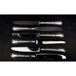 Set Of 6 Christofle Marly Table Knives