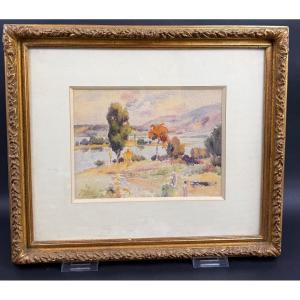 Watercolor, Autumn Landscape, Jean Remond