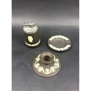 Wedgwood, Suite Of 3 Black Cookie Pieces