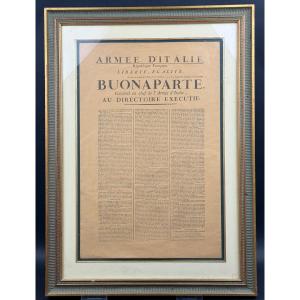 Buonaparte General-in-chief Of The Army Of Italy To The Executive Directory