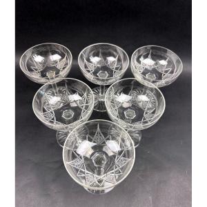 Baccarat, Epron Service, Suite Of 6 Champagne Glasses