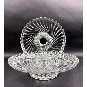 Baccarat, Pair Of Compotiers, Fruit Bowls Bambou Model