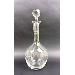 Engraved Crystal Decanter Late 19th Early 20th Century