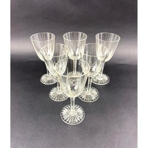 Baccarat, Epron Service, Suite Of 6 White Wine Glasses Size 4