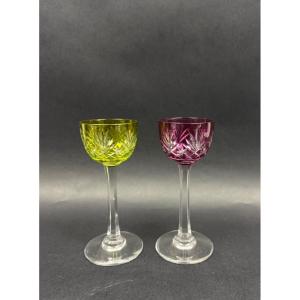 Suite Of 2 Saint-louis Liqueur Glasses, Massenet Model