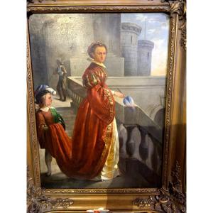 Oil On Panel 19th Century In The Renaissance Style