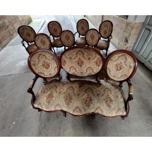 19th Century Mahogany Living Room, Louis XV Style
