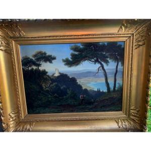 Oil On Canvas, German School, 19th Century, Romantic Landscape