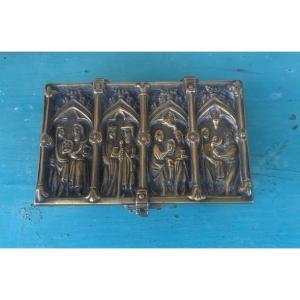 Small Neo-gothic Silvered Bronze Box